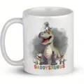 Primer plano del gráfico impreso de la familia de dinosaurios de dibujos en la taza. - Estilo 5