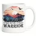 Taza de café de cerámica blanca con estampado de paisaje de montaña para la oficina - Estilo 10