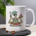 Details de la tasse a cafe en ceramique avec motif de chef squelette drole pour cuisine. - Style 5