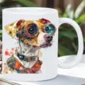 Steampunk hond keramische koffiemok detail, artistieke dierenprint beek voor kantoor en thuis. - Stijl 2