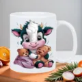 Jolie tasse à café en céramique blanche avec motif de vache mignonne pour bureau. - Style 8