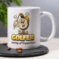 Dettaglio tazza da caffe in ceramica, tazza stampata a tema golf per ufficio o cucina. - Modello 6