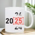 Taza de cafe de ceramica blanca con diseno personalizado de 2025, ideal para oficina y uso diario. - 301-400ml / Estilo 9