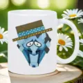 Weißer Keramik Kaffeetasse mit einzigartigem Charakter Kunstdruck für Büro und Zuhause. - 301-400ml / Stil 2