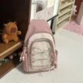 Ροζ σακίδιο Ita μικρή τσάντα χιαστί casual mini διαφανές παράθυρο χαριτωμένη τσάντα - Ροζ