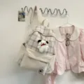 Mochila escolar de cuadros estilo coreano con lindo colgante de cachorro, gran mochila casual - Con Colgante / Blanco