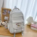 Niedlicher Cartoon Hund Stickerei Rucksack, koreanischer Stil Schulrucksack mit Fächern. - Mit Anhänger / Blau
