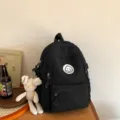 Black quilted backpack for girls, sweet cute school bag with cute rabbit pendant, stylish. - With Pendant / Black