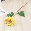Artificial dahlia single stem silk flower for home hotel vase decoration and floral arrangement - Green