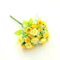 Artificial yellow rose bouquet fake flowers for wedding home decor floral arrangement variant - Yellow