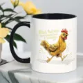 Keramische koffiekop met grappige kip cartoon print, perfect voor kantoor en dagelijks gebruik. - 301-400ml / Stijl 3