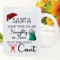 White ceramic coffee mug with funny Christmas graphic text design for office home daily use. - Style 8