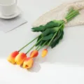 Mini soft rubber PU tulip artificial flower variant, ideal for home decoration and display. - Soft Glue Tulip - Sunset