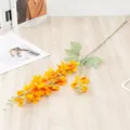 Artificial larkspur flower branch for home wedding hotel decor floral arrangement silk floral. - Orange