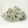 Artificial small hydrangea flower head detail close up view for DIY crafts and gift box decoration. - Autumn Green