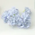 Artificial blue hydrangea flower heads close up for DIY crafts, wedding decor, and hair accessories. - Light Blue