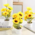 Artificial sunflower potted plant fake flower home office desk decor yellow floral ornament - Sunflower / Yellow