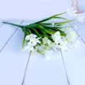 Artificial white lily of the valley flower bouquet for home nice bedroom decoration. - White