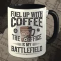 Schwarze Henkel Keramik Kaffeetasse mit Büro Slogan Spruch, Kaffeetasse 350ml Geschenk. - Stil 1