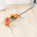 Artificial persimmon branch simulation fruit decor for home photography prop variant. - 4-Head Persimmon (Yellow)