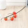 Artificial persimmon branch fake fruit photography prop home Chinese New Year decor variant. - 4-Head Persimmon (Red)