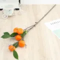 Künstlicher Orangen Zweig Deko künstliche Früchte Pflanze für Heimdekoration Fotografie Requisite - 6-Kopf Kumquat (Gelb)