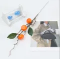 Künstlicher Fruchtzweig Fotografie Requisite Heimdekoration künstliche Klementine Zweig - 3-Kopf Kumquat (Gelb)