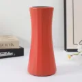 Nordic geometric plastic vase orange desktop decorative flower arrangement modern home ornament - Slender Waist Vase Orange