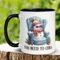 Schneemann Keramik Kaffeetasse mit schwarzem Henkel und lustigem Design fur buro. - 301-400ml / Stil 2