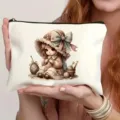 Jolie trousse de maquillage zippée pour le rangement quotidien, étui à crayons chic. - Style 3