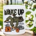 Weißer Keramik-Kaffeetasse mit stilvollem Rap-Bären-Druck, ideal für Büro oder den täglichen Gebrauch. - Hip-Hop Bär Druck