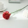 Single artificial carnation fake flower for home restaurant hotel tabletop room decoration. - Red