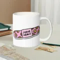 Weißer Keramik Kaffeetasse Büro Tasse mit süßem Pflaster Grafik Design Detailansicht - Stil 9