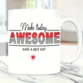 White ceramic coffee mug with inspirational text print, perfect for office and daily use. - 301-400ml / Style 7