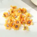 Artificial mini silk flower heads for DIY crafts and creative gift box decoration items - Orange