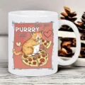 Simpatica tazza da caffè in ceramica gatto carino con grafica pizza divertente per ufficio - Stile Gatto Arancione Pizza