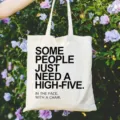Sac cabas en toile blanche décontracté avec texte humoristique, sac personnalisé DIY de détail. - 42cm*35cm / Style 5