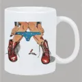 Weißer Keramik Kaffeetasse mit Pop-Art Comic Illustration, ideales Büro Trinkbecher Geschenk. - Vintage-Comic-Druck