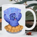 Keramische Kaffeetasse mit niedlichem blauem Bären Motiv, ideal für Büro und den Alltag. - Cartoon Bären Druck