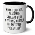 Primer plano de taza de café de cerámica divertida con texto, asa negra, taza de oficina. - 301-400ml / Estilo 4
