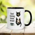 Vue en gros plan d'une tasse à café en céramique blanche avec motif de chat mignon. - 301-400ml / Style 4