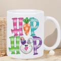 Taza café cerámica conejito Pascua zanahoria impresión oficina hogar taza blanca regalo - Conejo de Pascua