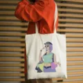 Freizeimäßige Modetasche aus Canvas mit stilvollem Damenprint, ideal für den täglichen Einkauf. - 42cm*35cm / Mode Mädchen Druck