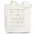 Modische weiße Segeltuchtasche mit bunten Alphabet- und Food-Mustern für den Alltag. - 42cm*35cm / Alphabet Essen Druck