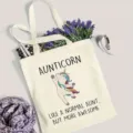 Borsa shopper in tela con grafica unicorno e citazione, borsa casual per la spesa quotidiana. - 42cm*35cm / Stile 9