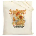 Borsa tote in tela con stampa di girasoli, borsa a spalla casual per shopping e vita. - Stampa Pittura ad Olio Girasole