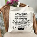 Canvas Tragetasche Detailansicht mit personalisiertem Textdruck für den täglichen Gebrauch. - 42cm*35cm / Motivierender Schriftzug Druck