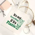 Stofftasche mit niedlichem Pflanzenmotiv und Spruch, langlebige Schultertasche für Alltag. - 42cm*35cm / Topfpflanzen-Druck