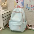 Carino zaino casual ed estetico per ragazze e studentesse, borsa scolastica azzurra. - Verde