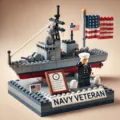 Veterans blocks US navy warship toy brick model display set with sailor minifigure. - Navy